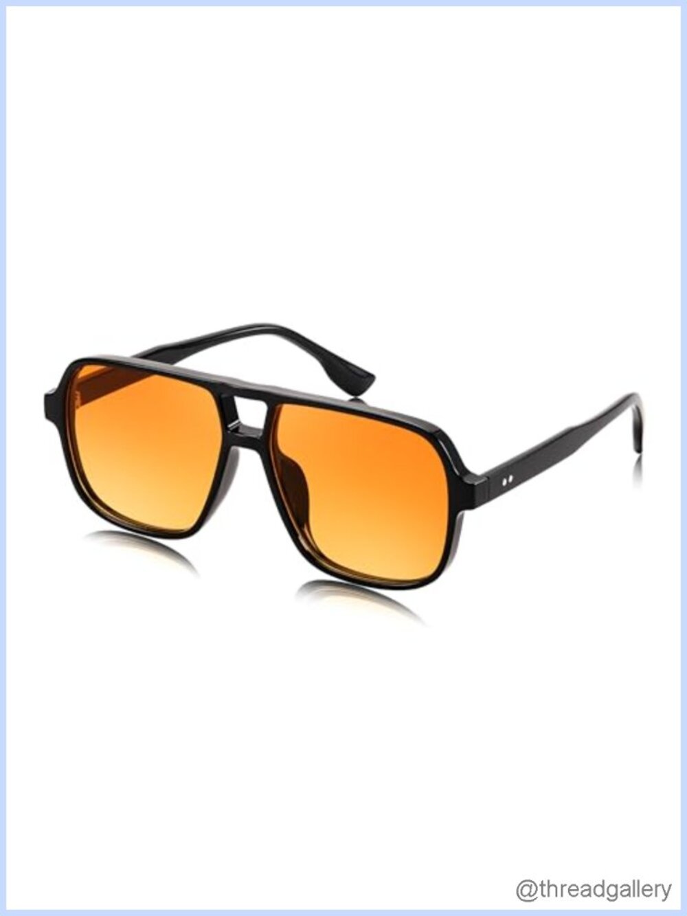 Retro Square Aviator Sunglasses 70s Vintage Plastic Frame UV400 Oversized
